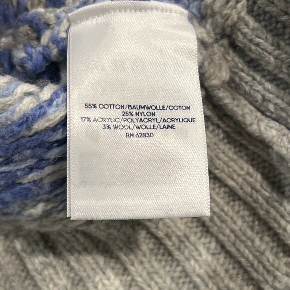 Lands End Fair Isle Sweater plus Size 2X Blue Gray Nordic cabincore warm wool - Picture 7 of 8